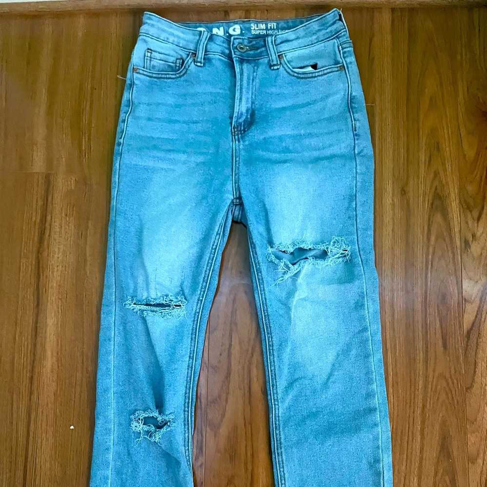 Light blue high waisted jeans! Really comfortable